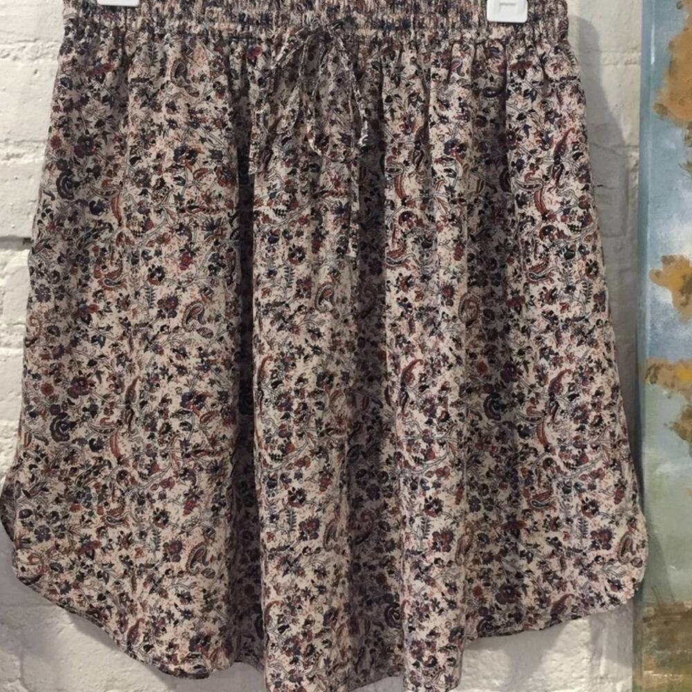 nwt Club Monaco Lyndon Silk Skirt size US 6 Russet Brown Rouge Print - Picture 7 of 7